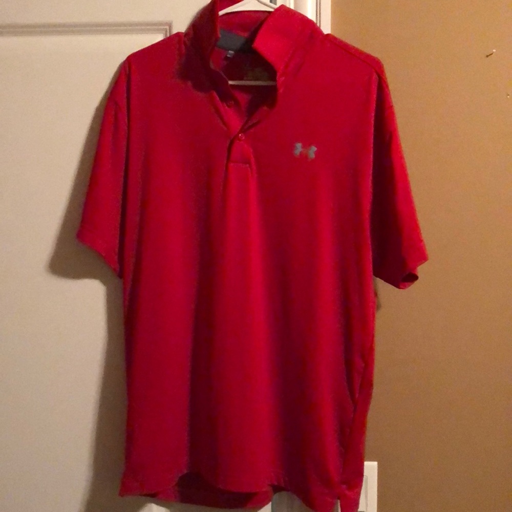 Red L loose dry fit golf polo